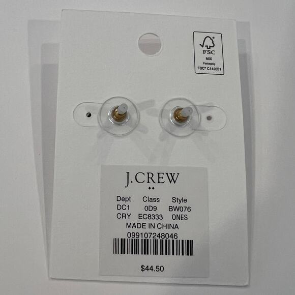 NWT J. Crew Christmas Santa Pavé Crystal Earrings - Picture 5 of 5